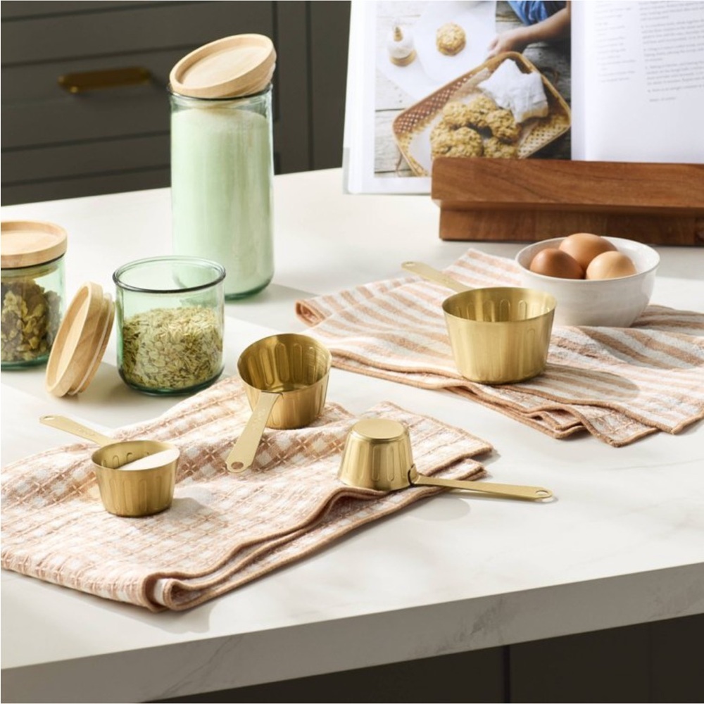 2ct Reversible Textured Gingham/Stripe Kitchen Towel Set Blush - Hearth & Hand - Picture 2 of 3